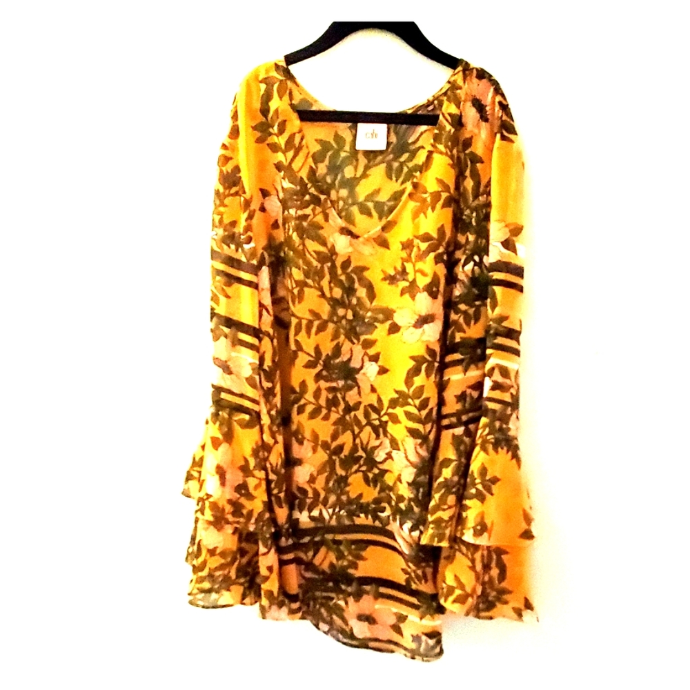 Cabi scene blouse, golden glow